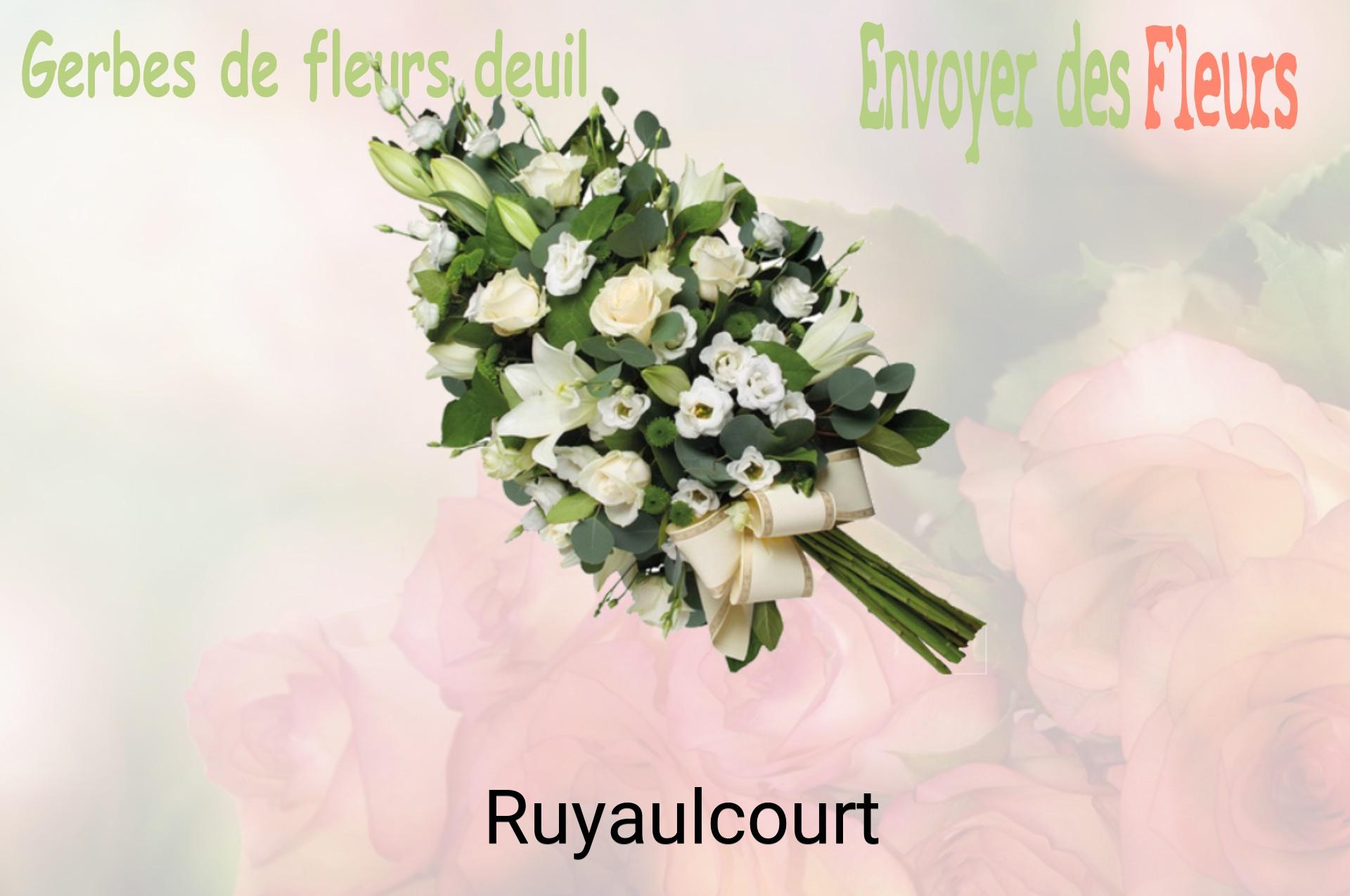 Gerbe de fleurs de deuil livrée à Ruyaulcourt
